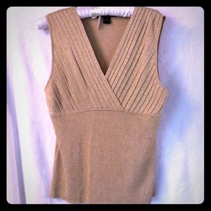 August silk sleeveless gold sweater
